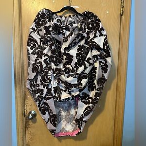 Damsel in This Dress Pink Swoon Skirt • Brown Velvet Trim • Lace • OSFM • NWT